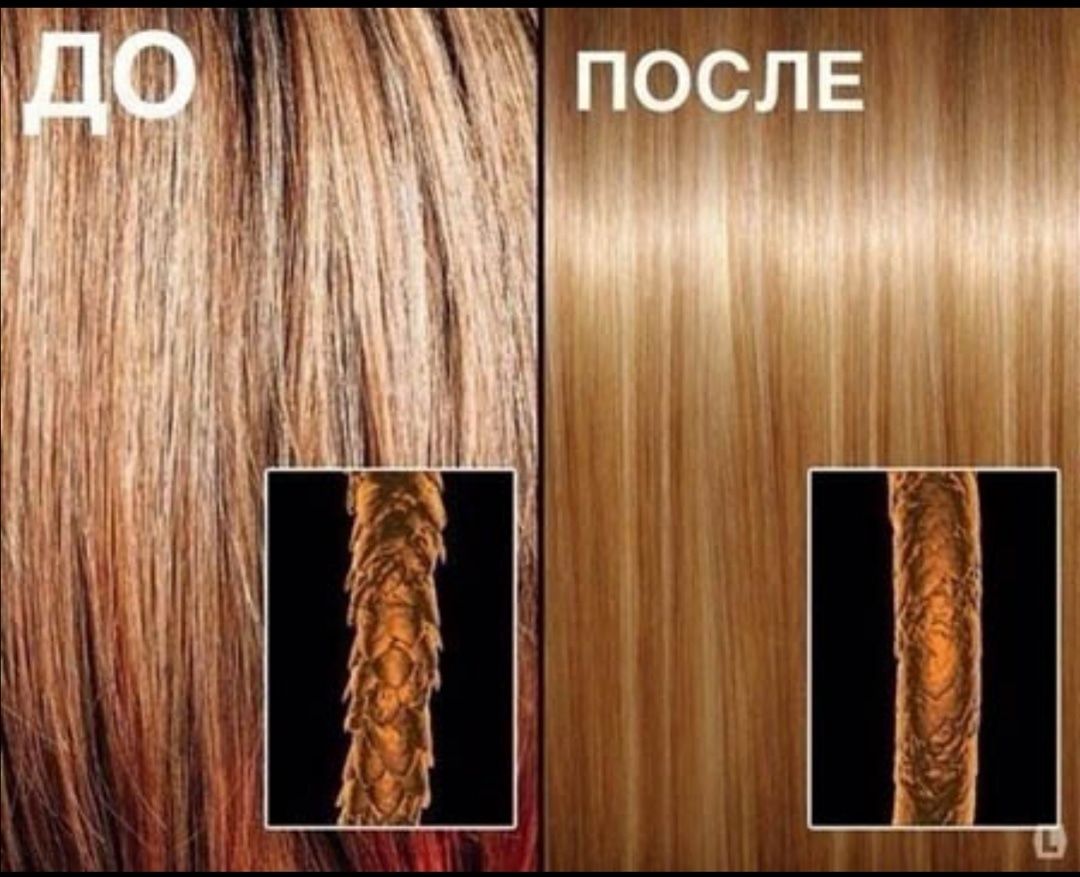 Структура волоса после кератина